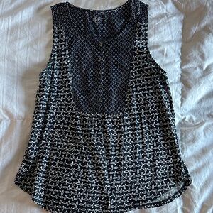 Ann Taylor LOFT Blue Button Tank Top